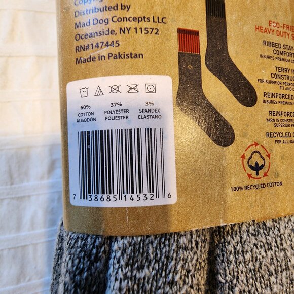 Hot Feet Thermal Socks, 2 pair, gray and blue - Picture 3 of 3